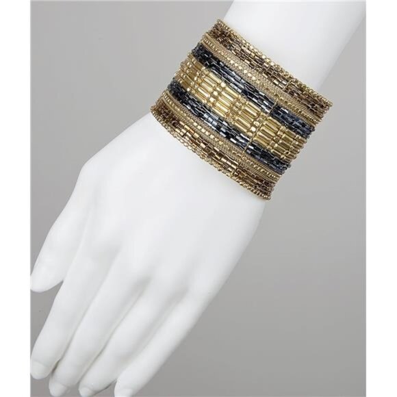 Beaded Bohemian unique Cuff Bracelet for Women - Picture 2 of 2